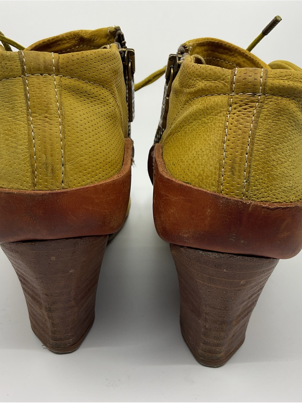 A.S.98 Olive Green Open-Toe Lace-Up Wedge Sandals - Picture 10 of 12